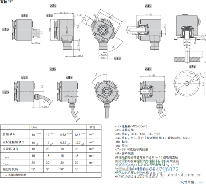 AC58-CANlayer2光電絕對(duì)值通用編碼器外形及安裝尺寸(盲軸F) - 西安德伍拓自動(dòng)化傳動(dòng)系統(tǒng)有限公司